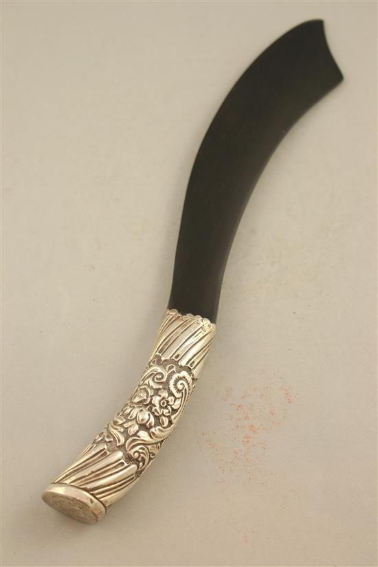 A Victorian ebony page turner, 15.75in.